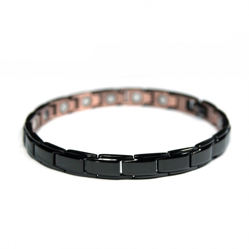 Bracelet magnétique cuivre Artemis - Noir