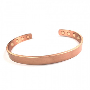Bracelet magnétique cuivre lisse mat homme et femme