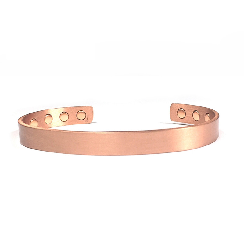 Bracelet magnétique cuivre lisse mat homme et femme