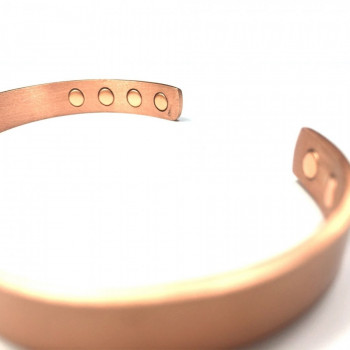 Bracelet magnétique cuivre lisse mat homme et femme