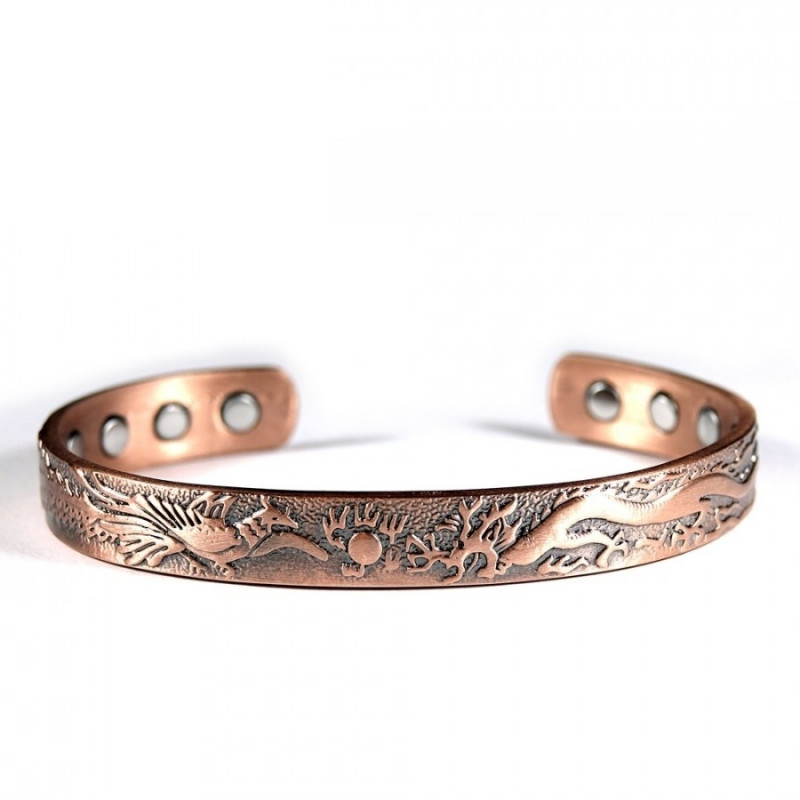 Bracelet magnétique cuivre dragon 12 aimants