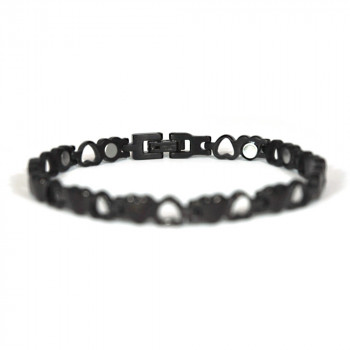 Bracelet magnétique Cœur Noir