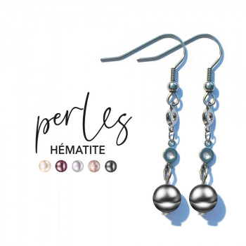 Boucles d'oreilles Hématite