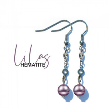 Boucles d'oreilles Hématite