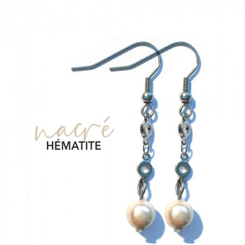 Boucles d'oreilles Hématite
