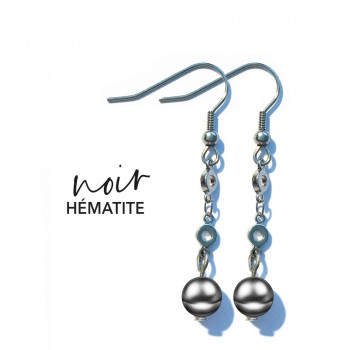 Boucles d'oreilles Hématite