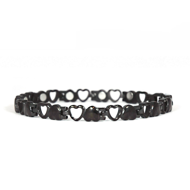 Bracelet magnétique Cœur Noir