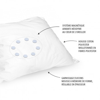 Magnetic Pillow with Memory Foam Flakes