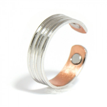 Bague magnétique cuivre striée