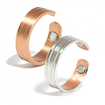 Bague magnétique cuivre striée