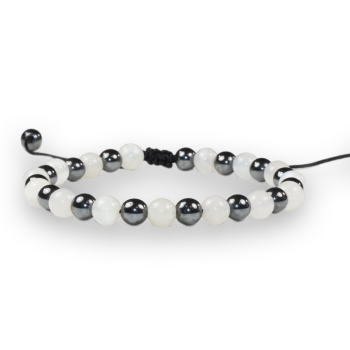Bracelet Mykonos - pierre de lune et hématite