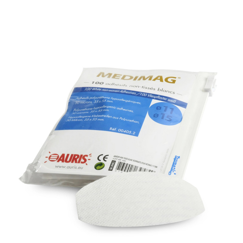 100 white adhesives for Medimag Ø11 / 15