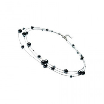 Black hematite necklace 3 rows